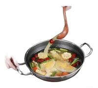 Sartén Wok para acero Inoxidable Antiadherente Doble Mango 32cm Inducción Gas Vitrocerámica Horno(12.6inch without Lid)