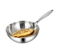 Sartén woks de acero inoxidable antiadherente de capas | Woks de cocina grandes para todas las estufas, asar, estofar, cocinar a fuego lento, hervir, comidas familiares, mariscos