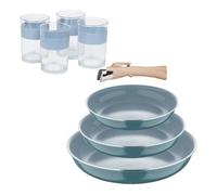 Sartenes ø18ø20ø24cm inducción click&cook y 4 vasos de 0,5l 24 cm