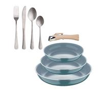 Sartenes ø18ø20ø24cm inducción click&cook y set de 16 cubiertos
