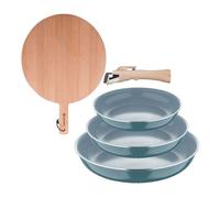 Sartenes ø18ø20ø24cm inducción click&cook y tabla de corte 24 cm