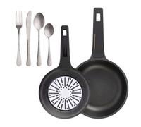 Sartenes ø20ø24cm inducción copper y set de 16 cubiertos