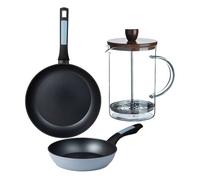 Sartenes ø20ø26cm inducción noia y cafetera de émbolo