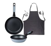 Sartenes ø20ø26cm inducción noia y delantal gris