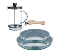 Sartenes ø22ø26cm inducción click&cook y cafetera de émbolo