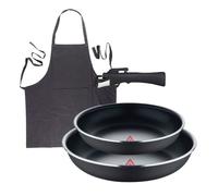 Sartenes ø22ø26cm inducción click&cook y delantal gris 26 cm