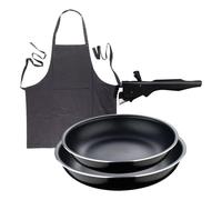 Sartenes ø22ø26cm inducción click&cook y delantal gris 26 cm