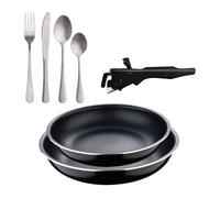 Sartenes ø22ø26cm inducción click&cook y set de 16 cubiertos