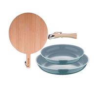 Sartenes ø22ø26cm inducción click&cook y tabla de corte