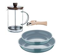 Sartenes ø24ø28cm inducción click&cook y cafetera de émbolo