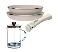Sartenes ø24ø28cm inducción click&cook y cafetera de émbolo