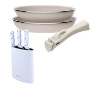 Sartenes ø24ø28cm inducción click&cook y cuchillos de cocina 28 cm