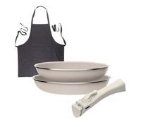 Sartenes ø24ø28cm inducción click&cook y delantal gris 28 cm