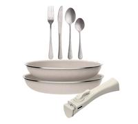 Sartenes ø24ø28cm inducción click&cook y set de 16 cubiertos