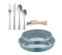 Sartenes ø24ø28cm inducción click&cook y set de 16 cubiertos