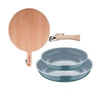 Sartenes ø24ø28cm inducción click&cook y tabla de corte