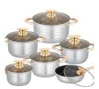 sartenes Juego de 6 ollas acero inoxidable for sopa espesa, leche, wok, sartenes antiadherentes