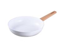 sartenes Olla antiadherente de cerámica doble cara con veta madera blanca for sopa y tres sartenes combinadas for cocinar(B)