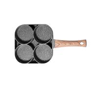 sartenes Olla de piedra cuatro agujeros for freír huevos, antiadherente, fondo plano, for el hogar, for hacer empanadillas, desayuno, hamburguesas y otras herramientas for(Four holes)