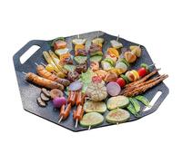 Sartenes para barbacoa para cocina eléctrica Top - Griddle Medical Stone revestida | Hangable resistente al calor Top Grill para el hogar, exterior, parrilla de limpieza portátil con conector de guía