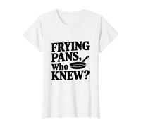 Sartenes ¿Quién sabía? Camiseta gráfica económica, Mujer, Blanco, XS