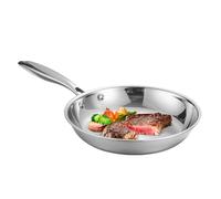 Sartenes y sartenes, sartén profunda, apta para horno, utensilios de cocina de acero inoxidable para filetes, huevos y comidas diarias, compatible con todos los métodos de cocción, sartén