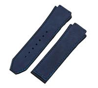 SarUel Correa de Reloj de Silicona de Caucho Natural de Cuero Crazy Horse de 25 * 19 mm Compatible con Correa Hublot Compatible con Herramientas clásicas sin cinturón de fusión (Color : Blue1, Size
