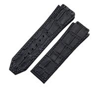 SarUel Correa de Reloj de Silicona de Caucho Natural de Cuero Crazy Horse de 25 * 19 mm Compatible con Correa Hublot Compatible con Herramientas clásicas sin cinturón de fusión (Color : Black2, Size