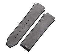 SarUel Correa de Reloj de Silicona de Caucho Natural de Cuero Crazy Horse de 25 * 19 mm Compatible con Correa Hublot Compatible con Herramientas clásicas sin cinturón de fusión (Color : Grey1, Size
