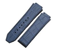 SarUel Correa de Reloj de Silicona de Caucho Natural de Cuero Crazy Horse de 25 * 19 mm Compatible con Correa Hublot Compatible con Herramientas clásicas sin cinturón de fusión (Color : Blue2, Size