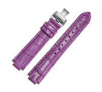 SarUel Reemplaza la Correa de Cuero de Vaca Compatible con la Correa de Reloj de Cuero de Interfaz Convexa con Cierre de Aguja de la Serie Blue Balloon 14/16/18/20/22mm (Color : Purple A, Size : 22.