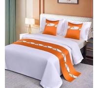 SaryEdge Alfombra Floral para los pies de Cama, Multicolor, Varios tamaños, Onda Naranja - para Cama de 1,2 m,Orange Wave-For 1.2m Bed