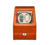 SaryEdge Caja expositora para Relojes, con Capacidad para 2 Relojes automáticos y 3 Compartimentos adicionales, Carcasa de Madera Maciza Natural con Acabado Piano, Motor silencios，Rosewood+White