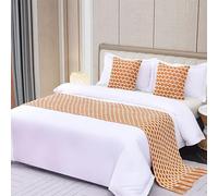 SaryEdge Caminos de Cama Florales de Punto Ondulado Multicolor, Varios tamaños, Naranja - 60 * 230cm para Cama de 1,5m/1,8m,Orange-60 * 230cm For 1.5m/1.8m Bed