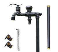 SaryEdge Columna de Agua Exterior de Cobre Macizo con Doble Grifo - Elegante Fuente de Agua Vertical Resistente a Las heladas para Patio y jardín, diseño Duradero y el,A-40cm/15.7in