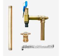 SaryEdge Columna de Agua para jardín Vertical, Columna de Agua con Doble Grifo, Columna de Agua de Cobre Macizo para jardín, Grifo para Columna Exterior Resistente a l,C-100cm/39.3in