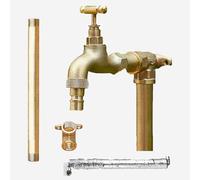 SaryEdge Columna de Agua para jardín Vertical, Columna de Agua con Doble Grifo, Columna de Agua de Cobre Macizo para jardín, Grifo para Columna Exterior Resistente a l,D-100cm/39.3in