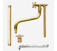 SaryEdge Columna de Agua para jardín Vertical, Columna de Agua con Doble Grifo, Columna de Agua de Cobre Macizo para jardín, Grifo para Columna Exterior Resistente a l,F-100cm/39.3in