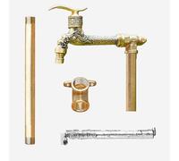 SaryEdge Columna de Agua para jardín Vertical, Columna de Agua con Doble Grifo, Columna de Agua de Cobre Macizo para jardín, Grifo para Columna Exterior Resistente a l,B-80cm/31.4in