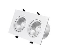 SaryEdge Downlight Doble de Cabezal con cardán múltiple de 10W, 20W, 30W, 40W, iluminación empotrada para pasillos, focos rectangulares Blancos giratorios, Kit de conversión de re,20w-3000k