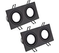 SaryEdge Downlight empotrable de 2 Cabezales con cardán múltiple, Blanco/Negro, Rectangular, focos giratorios de 10-60 W, Tipo oblea, 10 W, 14 W, 20 W, 30 W, 40 W, 60 W, Juego de,A-30W