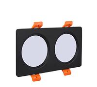 SaryEdge Downlight LED de Doble Cabezal de 10W-36W, Cuadrado, Ultrafino, empotrable, luz fría de 6000K, luz de Techo LED, focos LED empotrables, luz de Disco para Interiores, negr,A-14W