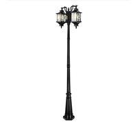 SaryEdge Farol de Exterior Grande Estilo Victoria Antiguo de 2 Luces, de Cristal, Tipo Columna, de Aluminio Europeo, Impermeable, para decoración de Jardines, césped y alumbr,Dark-205cm