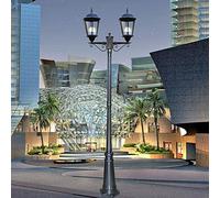 SaryEdge Farola Exterior, 2 Luces, Estilo Retro, para jardín, césped, Patio, Pasillo, alumbrado público, Aluminio, Casquillo E27, para Exteriores, Agua, Altura: 2,23 m,Height: 2.23m