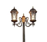 SaryEdge Farola Exterior, farola Victoriana de Cristal con Columna, farola Tradicional Impermeable para Exteriores, lámpara de pie para Villa o jardín, E27, decoración para t,Bronze_2.1m