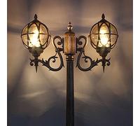 SaryEdge Farolas Exteriores, farolas Exteriores, farolas Exteriores, alumbrado público Exterior IP56 Impermeable, Poste Alto, Pantalla Redonda Estilo Retro Europeo para céspe,Height 260cm