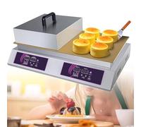 SaryEdge Gofrera eléctrica, Placa de Cobre de Calentamiento rápido de Acero Inoxidable, Apta para Hacer gofres y soufflés, Cabezal Simple, tamaño Doble, Cabezal Doble,Doublehead