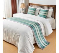 SaryEdge Juego de 3 Caminos de Cama Florales Multicolor de Varios tamaños, Verde - 50 * 260cm para Cama de 2,0m,Green-50 * 260cm For 2.0m Bed