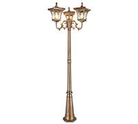 SaryEdge Lámpara de Carretera Impermeable E27 de 2 Luces, Tipo Pilar Europeo Grande para Exteriores, Estilo Columna, Estilo Tradicional Victoriano Antiguo, farola de Cristal,275cm