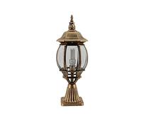 SaryEdge Lámpara de Columna Estilo Farol Victoria de Cristal Vintage de 1 luz, lámpara de jardín Antigua Tradicional, farola, portalámparas E27, lámpara de Mesa Exterior impe,Metallic